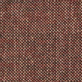 Rosa fabric sample, reddish-brown woven textile, dense speckled pattern with beige and gray threads, matte finish, upholstery grade.