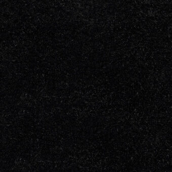 Black fabric swatch displaying a dense, granular texture with interwoven fibers and matte finish, showing tonal variations throughout.