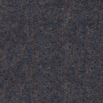 Blue-gray felted fabric sample with heathered brown and charcoal fibers, dense texture, no pattern, Bolzan Letto “St. Moritz” 091.
