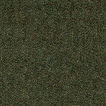 Olive-green textured fabric sample, dense uneven fiber surface, mottled tonal variations, matte finish, Bolzan Letto “St. Moritz” 099.