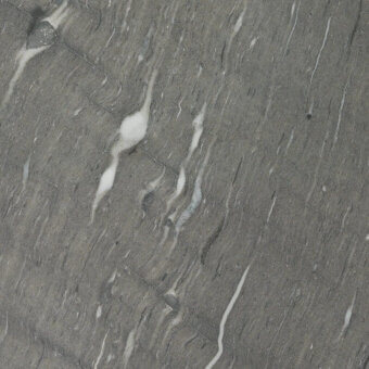 Brown marble texture with swirling patterns and white veins, polished surface displaying layered formations and a subtle sheen.