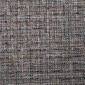 Melange fabric sample, muted gray and brown, dense irregular weave with visible knots, matte finish, Bonaldo fabrics collection.