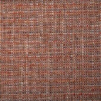 Terracotta fabric sample with gray and beige melange weave, small grid pattern, matte finish, Bonaldo Melange series 8d74 label.