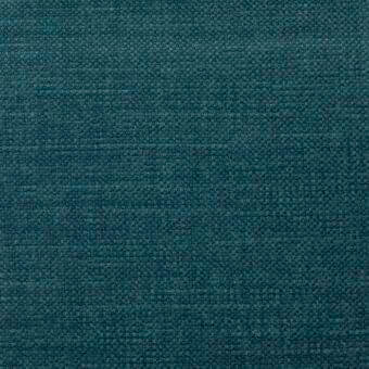 Teal woven fabric sample displays a horizontal ribbed pattern with a matte finish and granular texture, identified as “creta 96l” from Bonaldo fabrics.