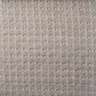 Beige boucle fabric with looped texture, silver-grey threads, and a dense weave; studio shot displaying fabric detail and “bonaldo” label.