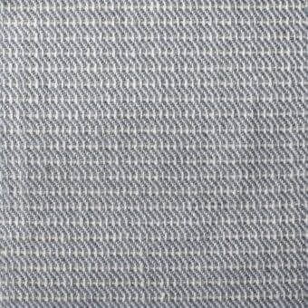 Woven fabric sample, gray and off-white yarns, diagonal textured pattern with subtle yarn thickness variation and a matte finish.