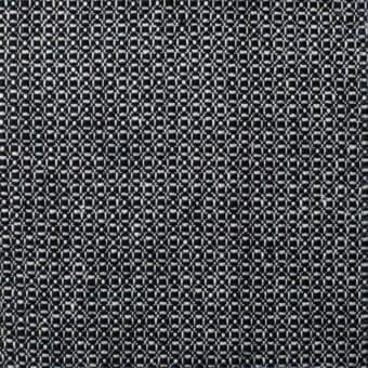 Bonaldo Rombo fabric sample, black and white geometric pattern, diamond grid texture, SA64 class, subtle sheen, consistent repeating design.