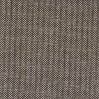 Woven fabric sample, muted brown and gray, heathered texture with a plain weave and matte finish, displaying a grid pattern.