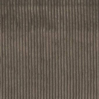 Bonaldo Floki MD55 fabric sample, warm gray corduroy with vertical ridges, heathered texture, matte finish, dense weave.