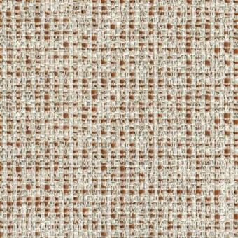 Woven fabric texture, creamy off-white and terracotta-brown, grid pattern with square motifs, tight weave, from Bonaldo Pantheon collection.
