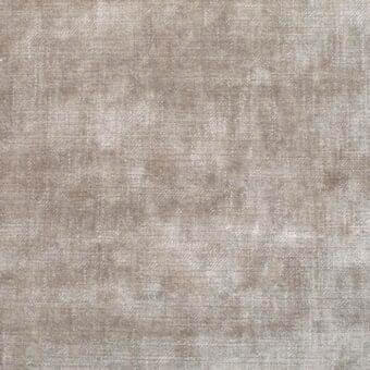 Linen-like fabric swatch in taupe and gray tones features a tight weave with horizontal striations and a matte, distressed texture.