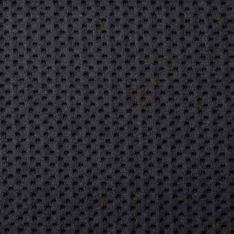 Dark gray “cookie” fabric sample (sp41) features a repeating circular perforation pattern, creating a textured, matte knit surface.