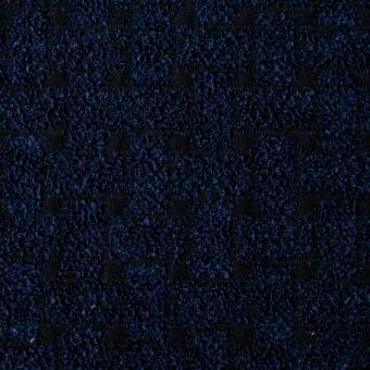 Navy blue and black looped fabric texture, “parallel” SP11 Bonaldo, geometric square pattern, matte finish, dense pile construction.