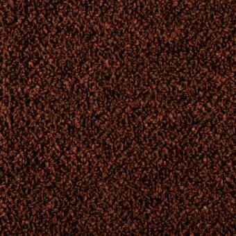 Dark reddish-brown looped fabric texture with granular surface, matte finish, and subtle tonal variations; heathered effect visible.