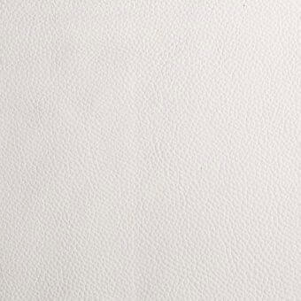 White leather texture sample with pebble-grain pattern, matte finish, and “bonaldo Capri leather l01” label visible in center.