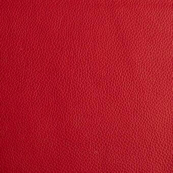 Red leather texture sample, fine grain pattern, consistent sheen, “l05” from Bonaldo’s “capri” collection, saturated uniform color.