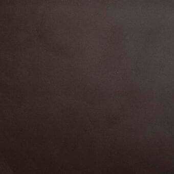 Dark brown aniline leather texture sample, Bonaldo Ponza A04, displays a mottled grain with subtle reddish undertones and matte finish.