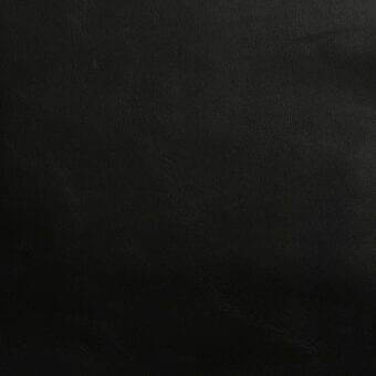 Dark black leather texture sample with granular grain, matte finish, and subtle wrinkles, ideal for upholstery applications.