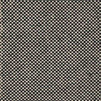 Repeating dot pattern in grayscale features “Bontempi” text within concentric wavy lines, alongside “fabric kvadrat field tkf01 – salt&pepper”.