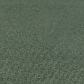 Moss green fabric swatch displaying a woven texture with a subtle gradient and uneven grain throughout the dense material.