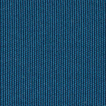 Outdoor fabric sample, blue-grey woven texture, dense grid pattern with vertical ribs, durable construction for exterior applications.