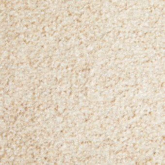 Beige borzalino fabric texture with looped pile, horizontal striations, and subtle variations; sample labeled “geranio 2130” visible.
