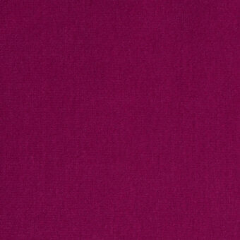 Magenta velvet fabric swatch displaying a dense, short pile texture with a woven construction and a “borzalino” label detail.
