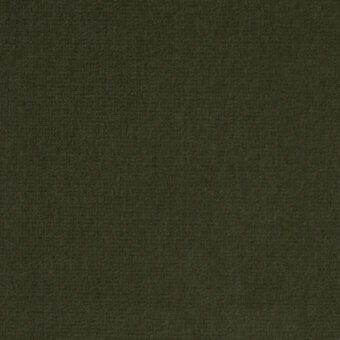 Dark olive-green velvet fabric texture with a short, dense pile and matte finish, displaying a subtle vertical grain pattern.
