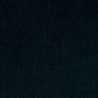 Teal velvet fabric sample with a short pile and linear grain, displaying a mottled texture; Augusta Velvet from the borzalino collection, fabric (l), 54.