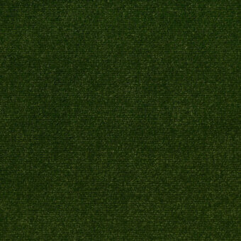 Green velvet fabric sample, “Augusta” by Borzalino, displays a dense, mottled texture with a short pile and interwoven structure.