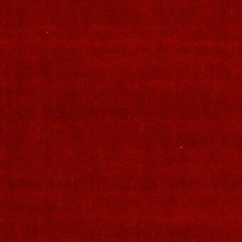 Deep red boss velvet fabric – 6095 from Borzalino, displaying a consistent crimson color and subtly textured, granular pile.
