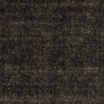 Dark gray boss velvet fabric sample with granular texture, sandy flecks, and a directional nap, identified as “boss velvet – 7020”.