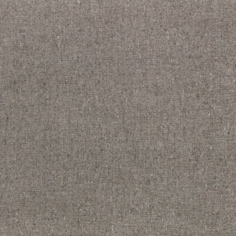 Fleck Eco fabric sample, gray-brown tone, dense granular weave with speckled texture; Borzalino fabric series K5260.