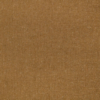 Borzalino fabric sample, golden-brown fleck eco k5260, tight woven texture with dark flecks, matte finish, product label visible.