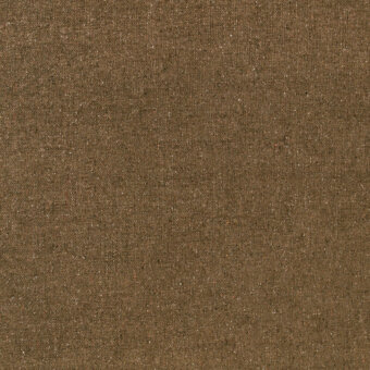 Brown woven fabric sample, “fleck eco k5260” by Borzalino, displays a dense flecked pattern with earthy tones and a matte finish.