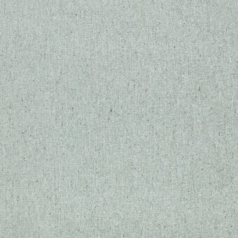 Woven fabric sample, cool gray-green tone, granular texture with mottled weave; “fleck eco” designation, matte finish, product code printed below.