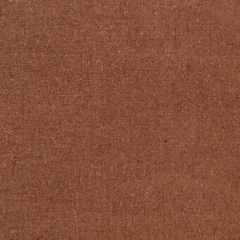 Terracotta fabric sample with a tight weave, speckled texture, and matte finish; label reads "borzalino fleck eco k5260-34".
