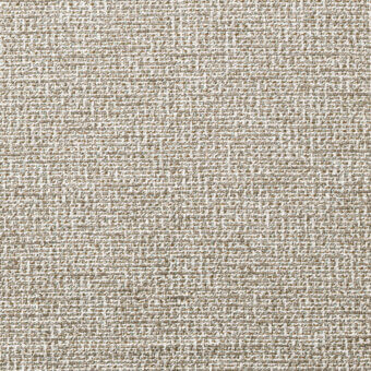Borzalino fabric sample, beige taupe cream heathered weave, dense knotted texture, matte finish, label with product code agora 71384-001.