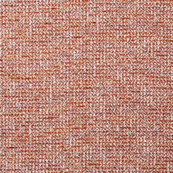 Terracotta fabric sample with a dense, speckled weave and matte finish, displaying horizontal lines and a Borzalino label: Agora 71384 – 009.