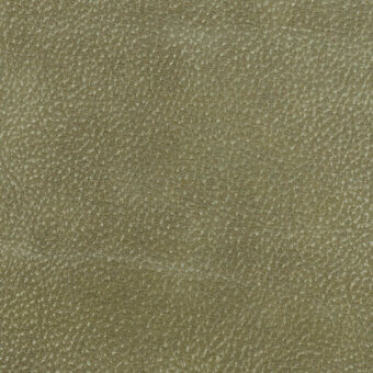 Olive-green leather texture with granular surface, mottled effect, and subtle brown markings; matte finish, slightly distressed appearance.