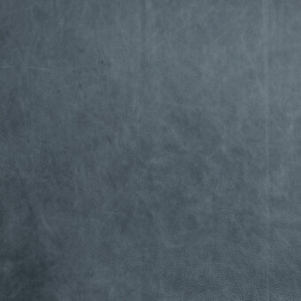 Gray-blue distressed leather texture with a mottled, pebbled surface and matte finish, showing tonal variations and a durable appearance.