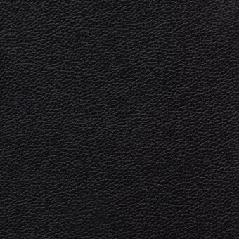 Black leather texture with dense granulation and a matte finish, displaying a consistent fine-grained pattern and subtle tonal variations.