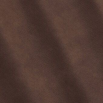Brown leather texture sample, “sequoia – cioccolato 4002”, displays a granular, pebbled grain with tonal variations and a supple, distressed appearance.