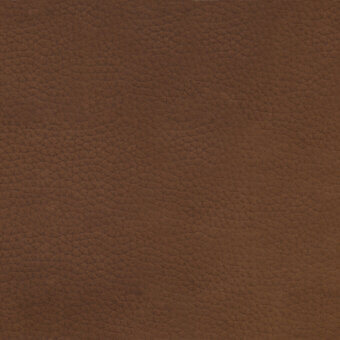Brown leather texture with a pebbled grain and matte finish, displaying subtle creases and tonal variations for a durable, rustic appearance.