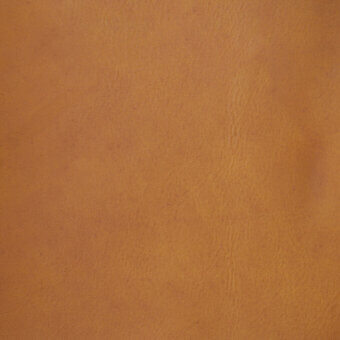 Tanned leather texture, golden-brown color, mottled grain pattern; vegetable-tanned Tuscania leather sample with subtle creases.