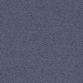 Blue-gray fabric sample with a tight diagonal weave, heathered texture, and matte finish; label reads "bross > fabric (a) chili > col. 60081."