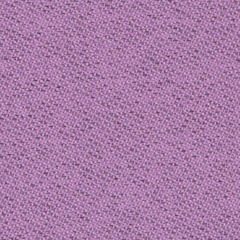 Lavender woven fabric texture with a nubby surface, dense flat weave, and a printed label reading "bross > fabric (a) chili > col. 65107."