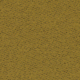 Mustard yellow herringbone fabric texture with brown flecks, tight diagonal weave, and subtle surface variation; labeled “bross fabric (a) chili col. 68198”.