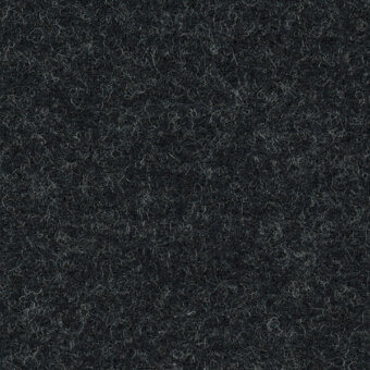 Charcoal gray looped pile fabric texture with a matte finish, heathered tonal variations, and a dense, curled fiber construction; label reads "bross fabric col. 60099".