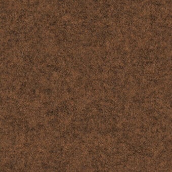 Brown fabric sample with a felt-like texture, mottled with darker flecks, labeled “bross fabric (b) focus col. 61236” in the lower right.